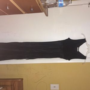 velvet/satin black prom dress